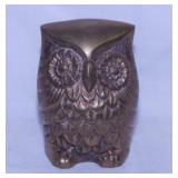 Brass: Owl paperweight, 3" tall - 2 belt buckles