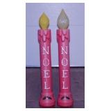 Pair of Christmas Noel Candle blow molds, 38"