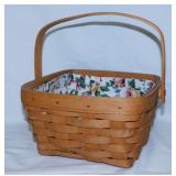 1990 Longaberger square basket w/ Garden Splendor