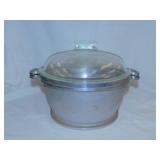 2 Guardian Service pots, 1 glass lid - Fire-King