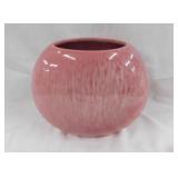 USA pink ceramic vase w/ painted white waterfall