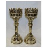 Stunning pair of heavy solid brass cathedral