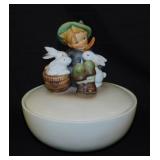 1952 Hummel Playmates Boy w/ Rabbits candy box,