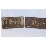 1951 & 1954 Indiana Trailer embossed metal license