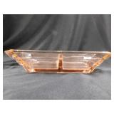 Pink Depression divided glass dish
