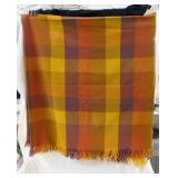 Vintage Faribo wool fluff-loomed plaid throw with