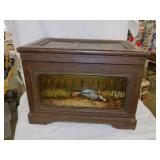 Fowl decorative chest, 18" x 12" x 13"