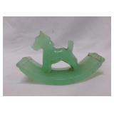 Vintage jadeite glass rocking Scottie dog ink