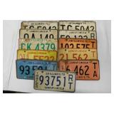 11 embossed metal Illinois license plates: