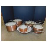 Food Network copper pan set w/ vented lids
