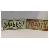 1966 & 1970 Indiana Truck embossed metal license