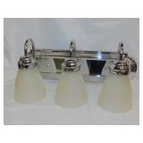 Wall mount vanity 3 light chrome fixture w/