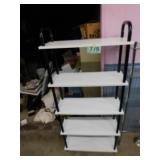 5 shelf unit on metal legs
