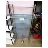 Over-the-toilet metal & glass shelving unit -