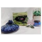 Floating gazing globe - Ceramic frog pond float -