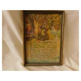 Vintage Trees by Joyce Kilmer print, framed, 8" x