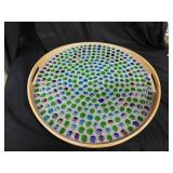 Ikea concrete & colored glass bead handled tray,