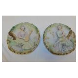 Vintage Blue Boy & Pinkie ceramic wall plaques,