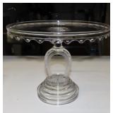 Antique horseshoe good luck glass pedestal cake