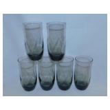 6 smoke colored glasses, 5.5"