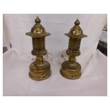 2 metal electric genie lamps, 12"
