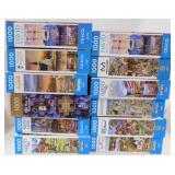 Twelve 1000 piece jigsaw puzzles