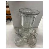 Glassware: Urn vase, 6" diameter x 11" - 2