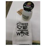 New w/ tags wine themed dish towel & glow