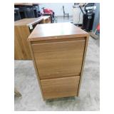 2 drawer wood file cabinet on wheels, top