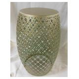 Metal patio garden barrel stool side table,