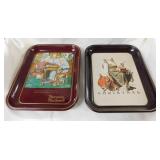 Two 1975 Norman Rockwell metal trays: