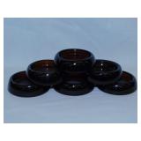 6 vintage Hazel Atlas amber brown glass furniture