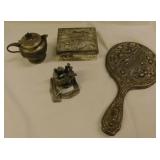 Victorian hand mirror, 9" - Vintage decorative