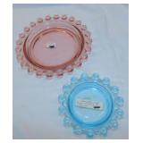 2 vintage Imperial bubble glass candlewick