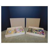 2 wooden boxes w/ puzzles