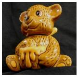 Ceramic bear shaped honey pot w/ spoon