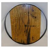 Handmade oak & barrel ring wall clock with