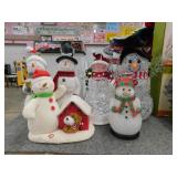 6 Christmas snowmen decorations, tallest is 16.5"