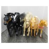 5 toy horses, tallest is 8" - Folding wooden