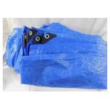 Blue tarp w/ eyelets, 136" x 185"