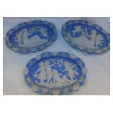 Vintage 3 wall plaques Jasperware angels &