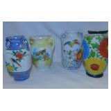 4 vintage Japan vases, 1 has a chip & 1 has a