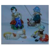 4 vintage porcelain figurines, Occupied Japan,