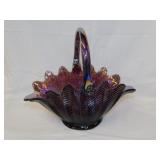 LE Smith amethyst Carnival glass Feather Fern