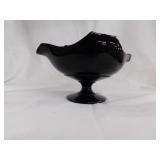 Westmoreland black amethyst glass footed console