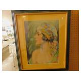 Art Deco style framed print, 23.5" x 27"