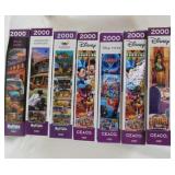 Seven 2000 piece puzzles: Disney - Pixar - Bells