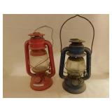 2 vintage hurricane kerosene lanterns: Dietz &