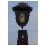 Vintage wall shelf w/ Victorian woman, 8.5" -