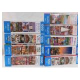 Nine 1000 piece jigsaw puzzles